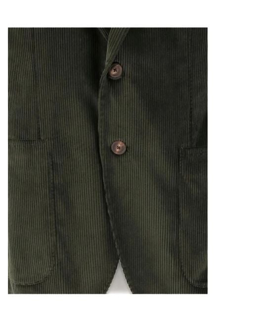 メンズ Tagliatore コーデュロイ シングルジャケット Green