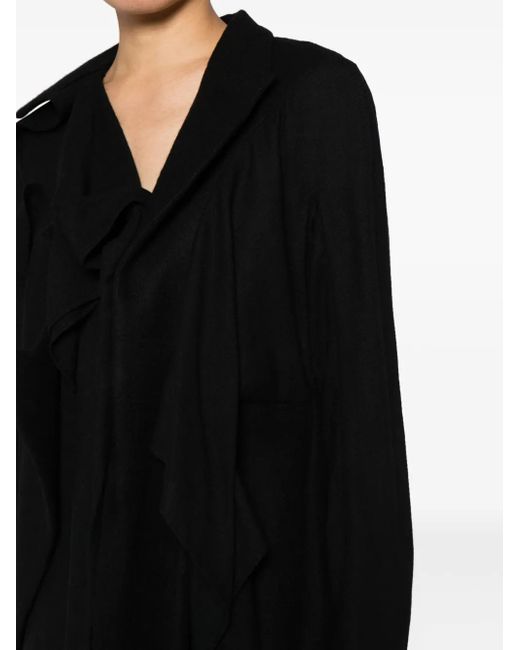 Yohji Yamamoto Black Asymmetric Wool Jacket