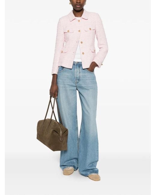 Tagliatore Pink Veste En Tweed À Boutonnière