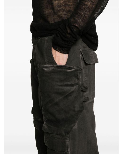 Rick Owens Black Stefan Denim Cargo Trousers for men