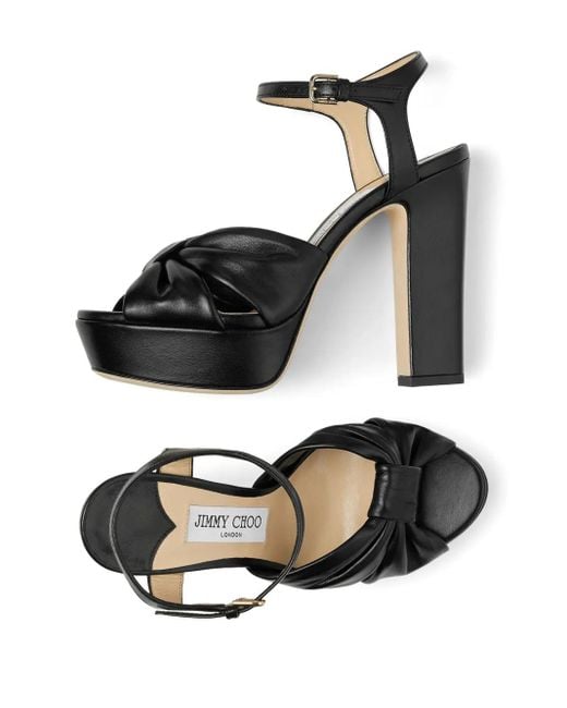 Jimmy Choo Black Heloise 120 Leather Sandals