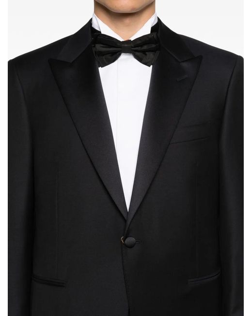 Canali Black Logo-Patch Single-Breasted Dinner Suit for men
