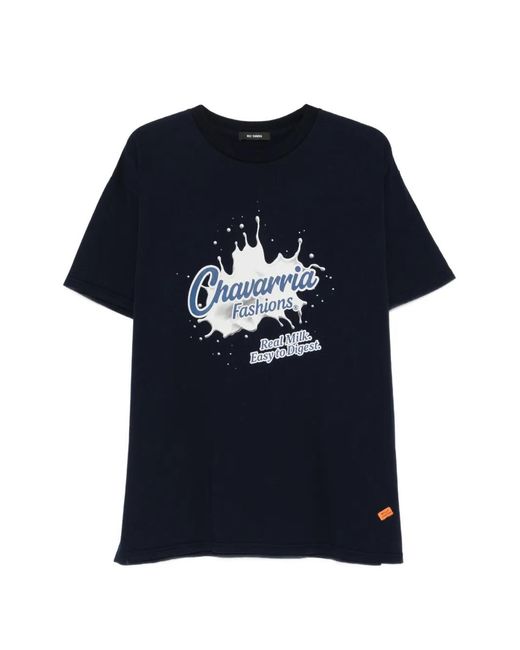 Willy Chavarria Blue Graphic T-Shirt for men