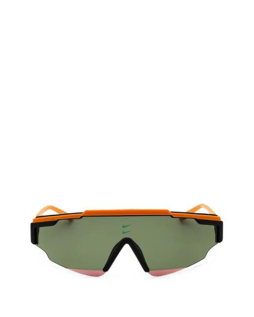 Nike Green Marquee Edge Geometric-Frame Sunglasses for men