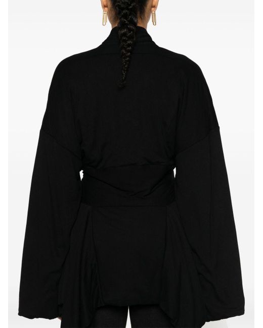 Rick Owens Black Tommy Wing Wrapped Jacket