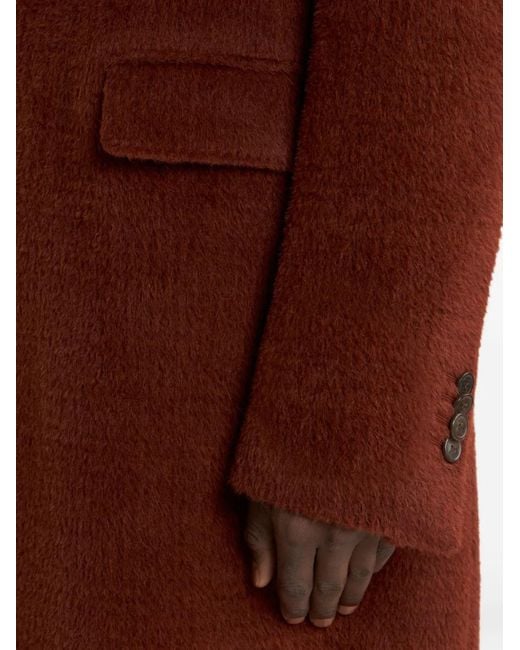 Etro Red Check-Texture Coat for men