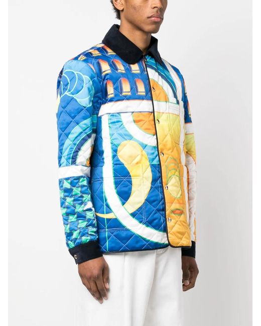 Casablanca Blue Multicolor Hunting Jacket for men