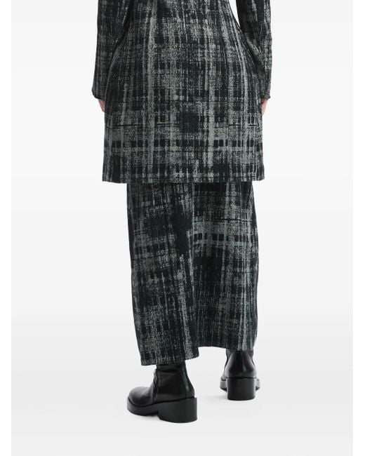 Jupe Drapée À Imprimé Abstrait Y's Yohji Yamamoto en coloris Gray