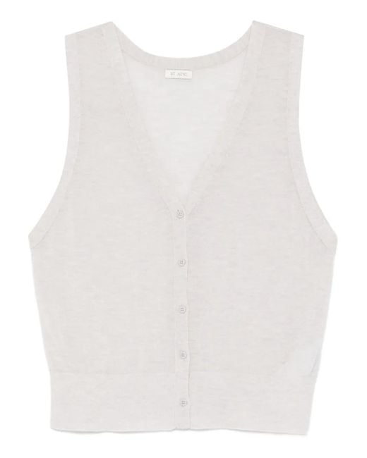 St. Agni White Button Vest