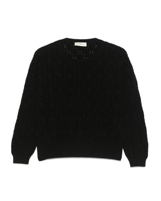 Maglione Con Lavorazione Pointelle di Bruno Manetti in Black