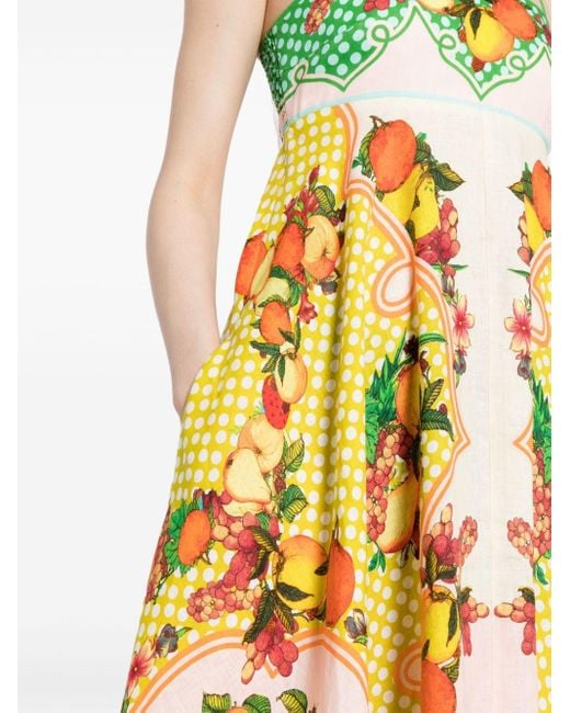 ALÉMAIS Multicolor Graphic-print Linen Dress
