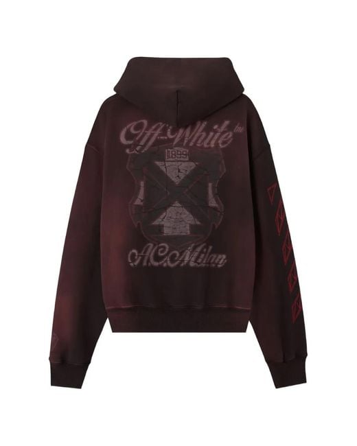 Off-White c/o Virgil Abloh Purple X Ac Milan Logo-Embroidered Hoodie for men