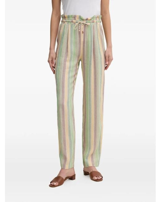 La Petite Francaise Natural Petrus Striped Drawstring Trousers