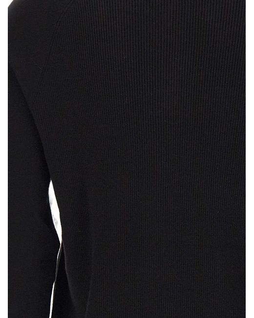 Elena Miro Black Button-Fastening Ribbed-Trim Cardigan