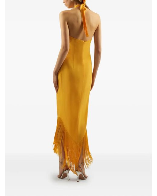 ‎Taller Marmo Metallic Nina Fringed-Hem Maxi Dress
