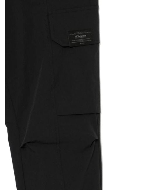 Chocoolate Black Logo-Patch Trousers for men