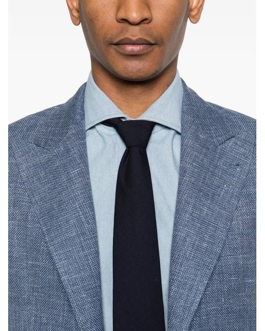 Brunello Cucinelli Blue Single-Breasted Blazer for men