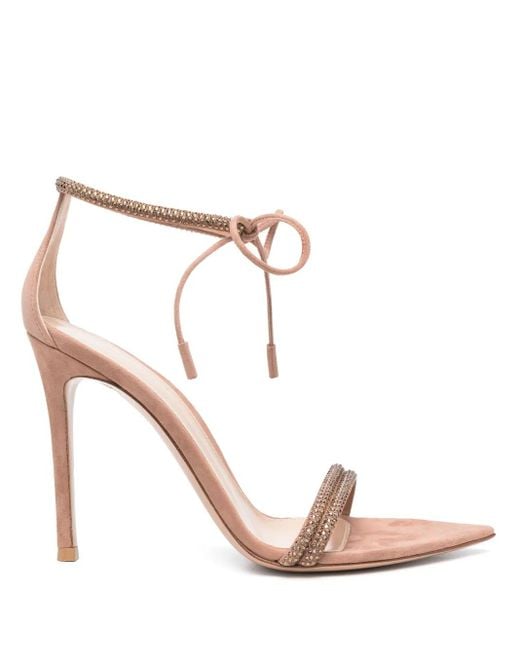 Gianvito Rossi Pink Montecarlo 105Mm Suede Sandals
