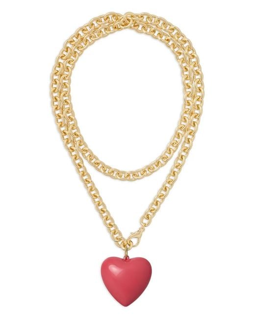 Roxanne Assoulin White Big Puffy Heart Charm Necklace
