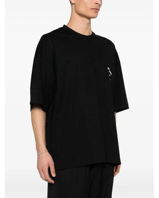 Wooyoungmi Black Graphic T-Shirt for men