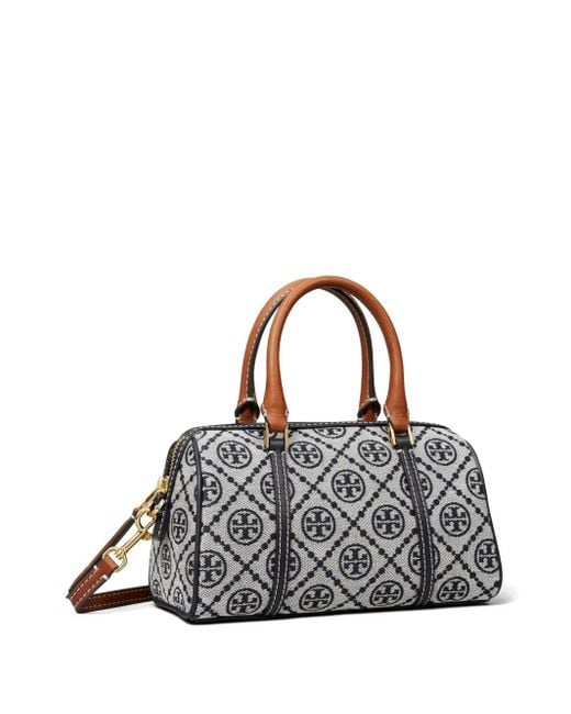 Tory Burch T モノグラム バレルバッグ ミニ Gray