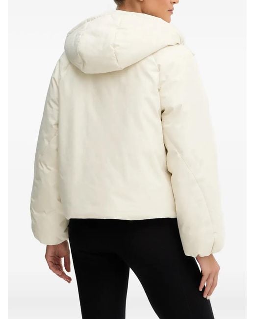 Guess White Hooded Quilted Jacket