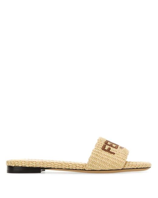 Fendi Natural Signature Slides