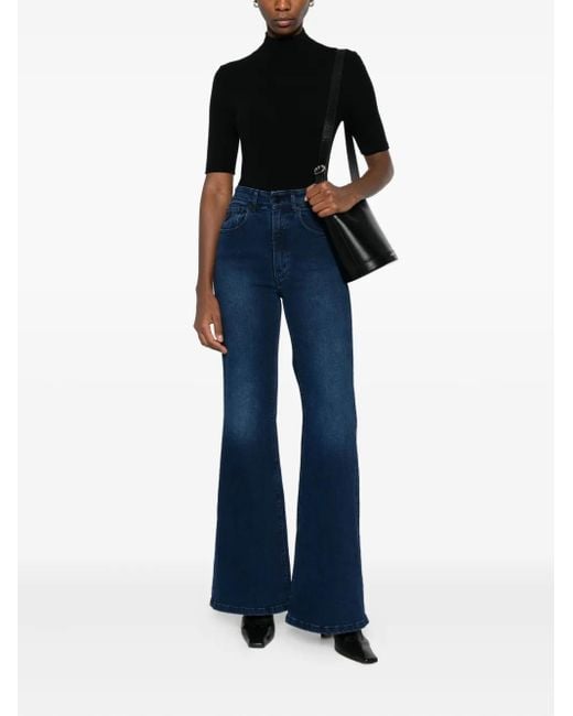 Lois Blue High-Waisted Flared Jeans