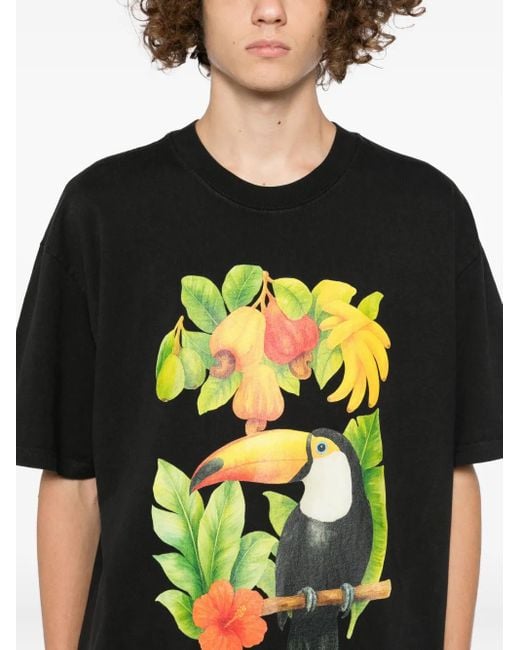 Melt Black Graphic-Print T-Shirt for men
