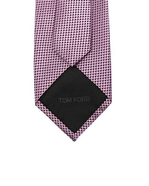 Tom Ford Purple Logo-Patch Tie for men