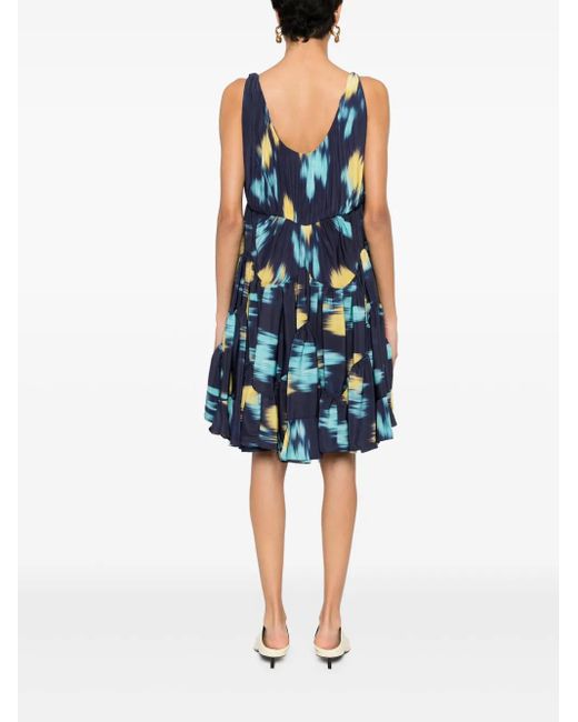 Lanvin Blue Charmeuse Mini Dress