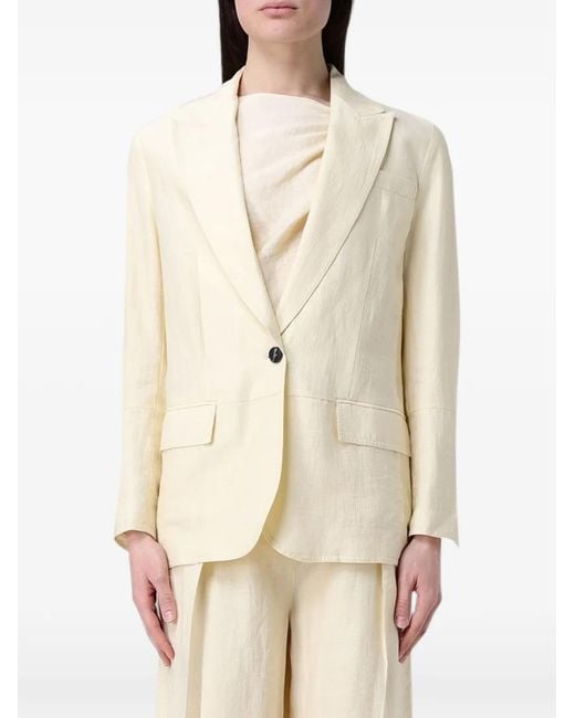 Tela Natural Single-Breasted Blazer
