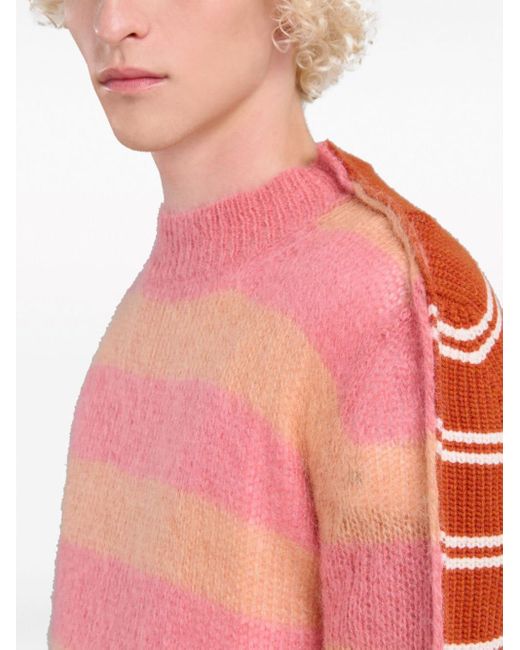 Marni Pink Stripe-print Knit Jumper for men