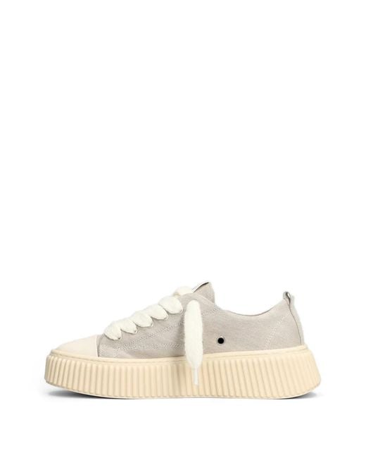 Rhun Natural Ridged-Sole Lace-Up Sneakers