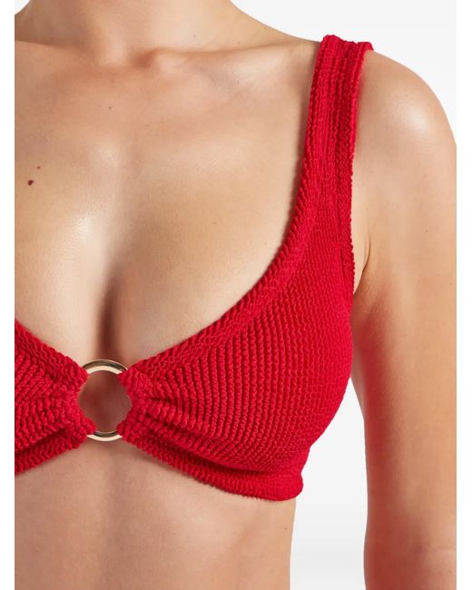 Hunza G Red Nadine Hoop-Detail Bikini