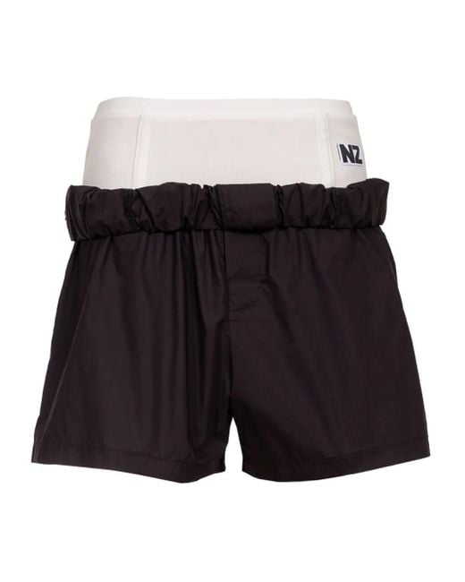 Natasha Zinko Shorts Met Elastische Tailleband En Logolabel in het Black