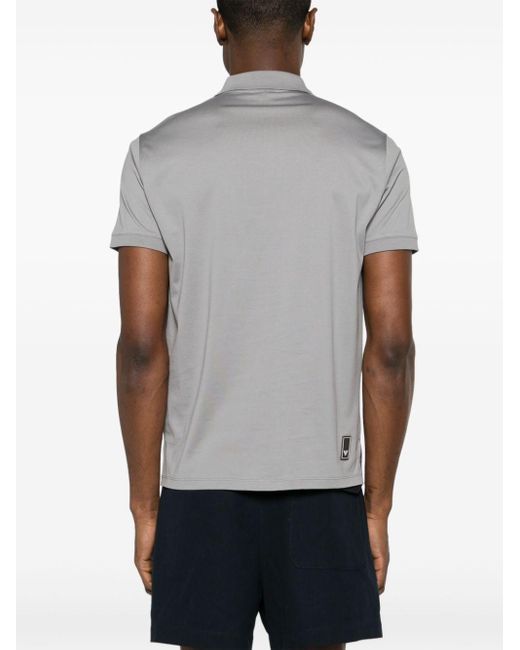 Polo en coton à logo appliqué Emporio Armani pour homme en coloris Gray