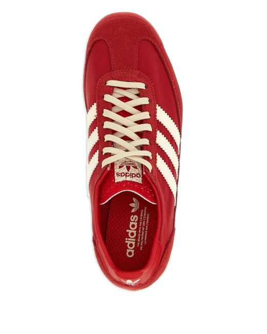 Adidas Red Sl72 Three-Stripe Sneakers