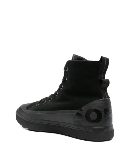 Sorel Black Lace-Up Suede High-Top Sneakers for men