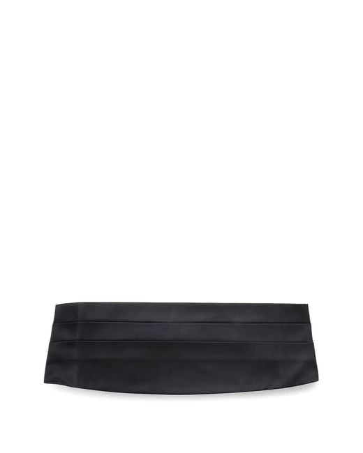 Brunello Cucinelli Black Pleated Satin Cummerbund for men