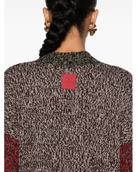 Pull en laine à design colour block Loewe en coloris Red