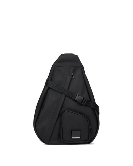 Karl Lagerfeld Black Extra Large Venture Messenger Bag for men
