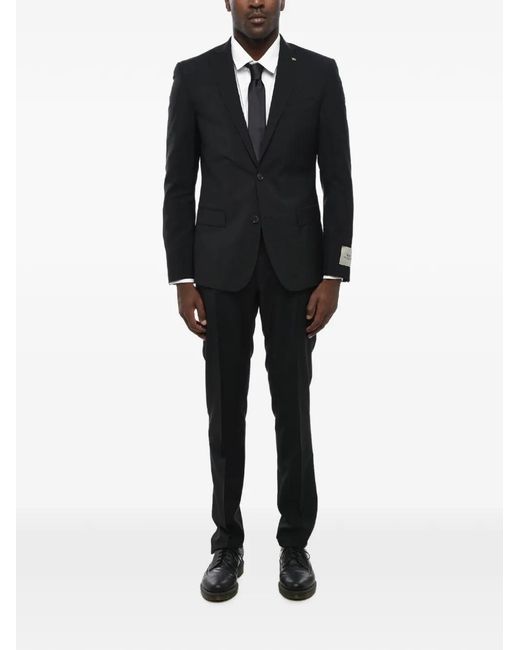 Corneliani Black Single-Breasted Wool-Blend Suit for men