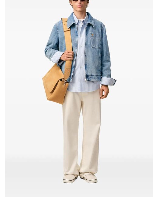 AMI Blue Jacket Adc Zipped Jacket for men