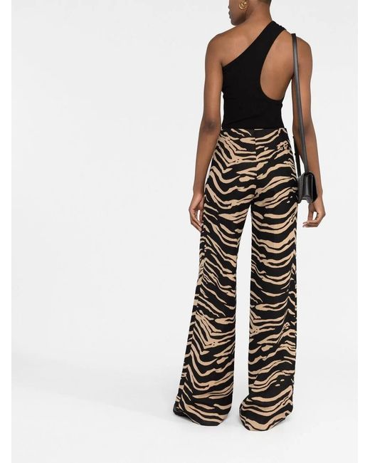 Stella McCartney Black High-Waisted Contrasting Colour Trousers
