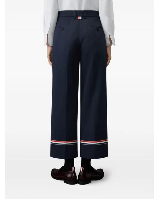 Thom Browne Blue Cotton Gabardine Chino Trousers