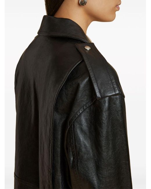Khaite Black Hanson Leather Jacket