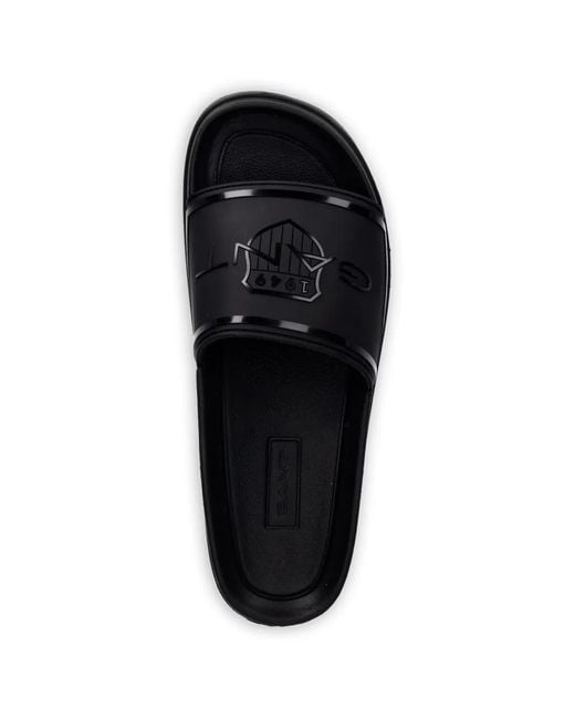 Gant White Logo-Plaque Slides for men