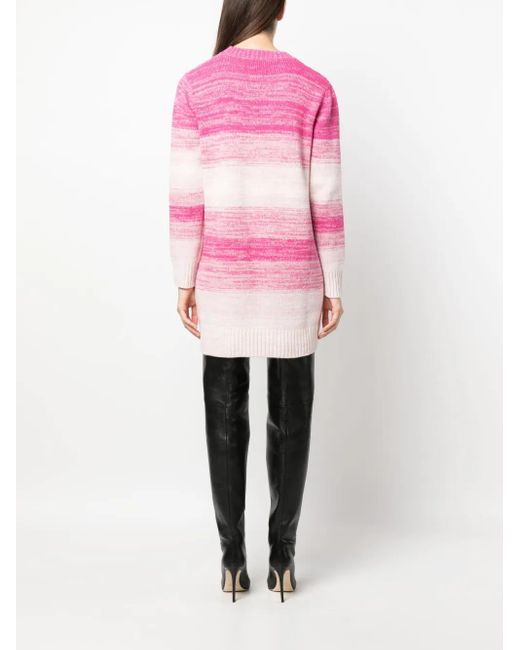 Moschino Pink Logo-Intarsia Wool-Blend Jumper