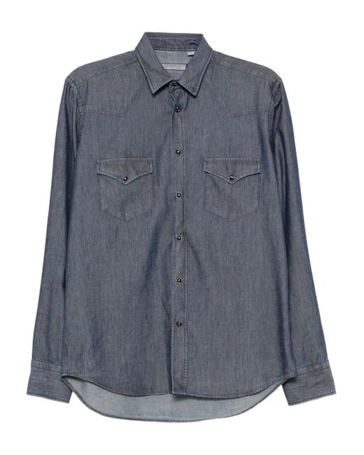 Canali Jeanshemd mit langen Ärmeln in Blue für Herren